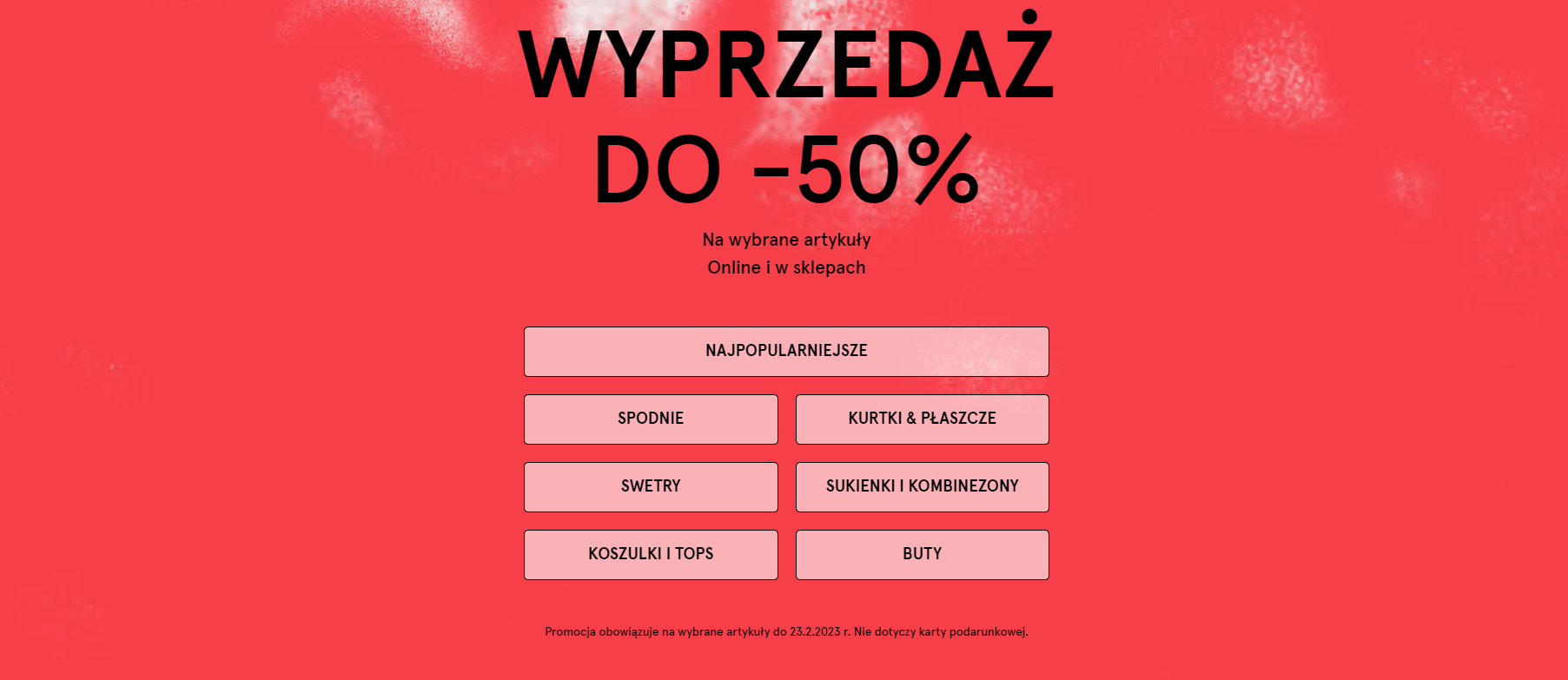 Bershka - 50% zniżki